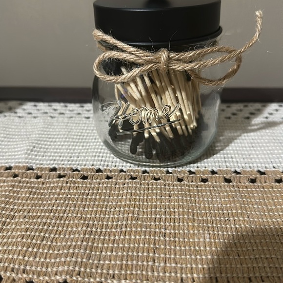 Black Lid Glass Jar with Matches - Picture 9 of 9